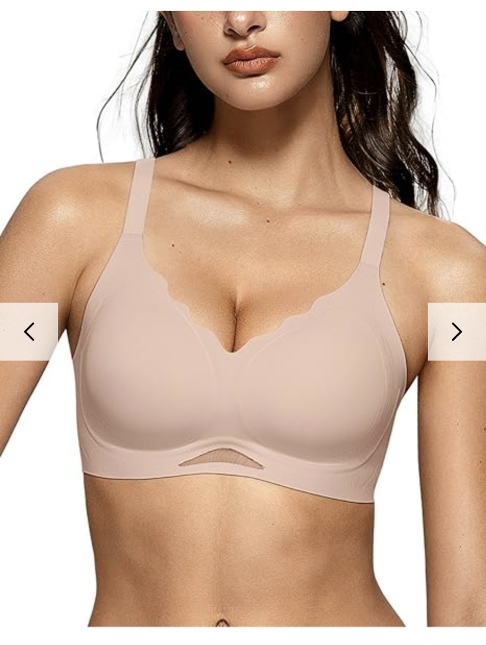 OEAK Nude Wireless Scalloped Push Up Bra. Size Small. NWT. Mesh Triangle.